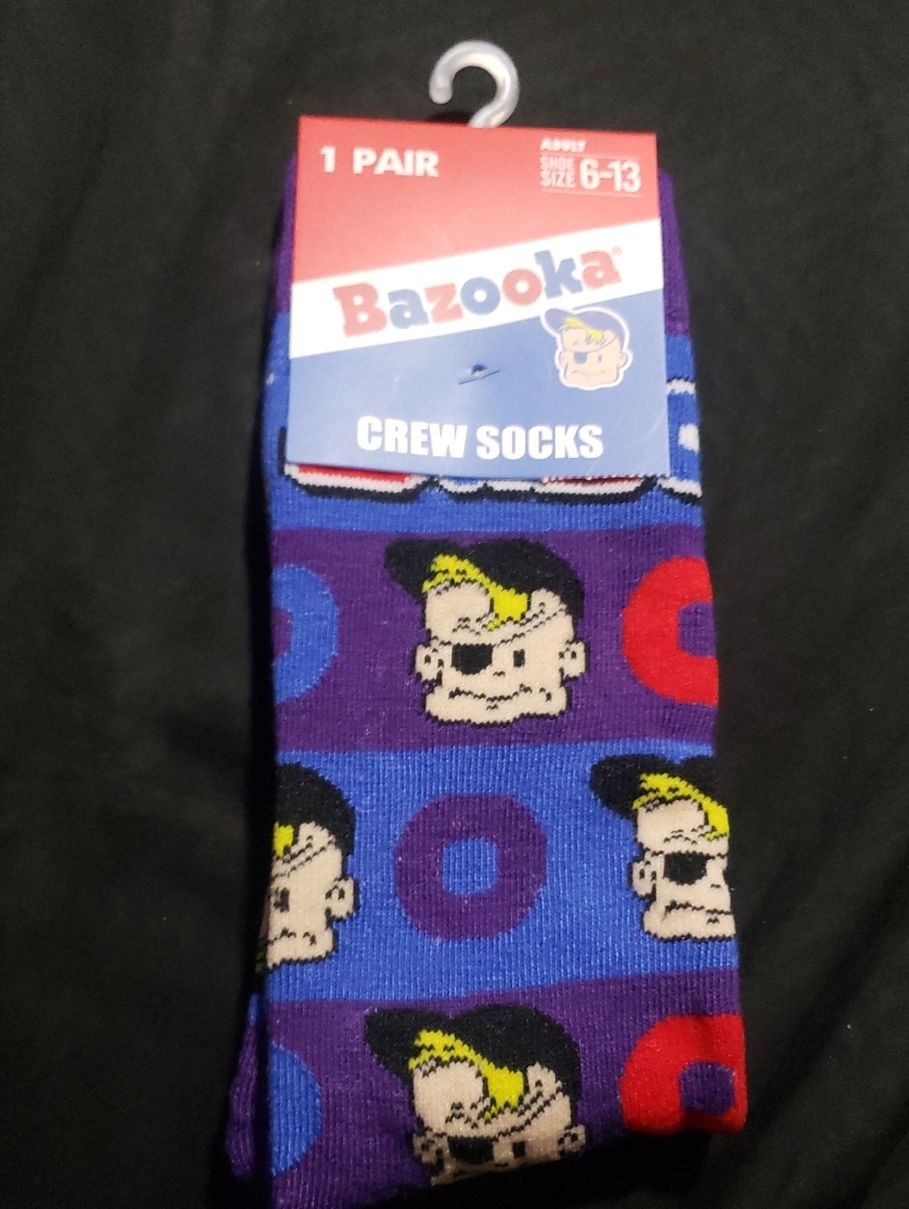 🤯3/$12 Bazooka Gum Crew Socks Unisex New